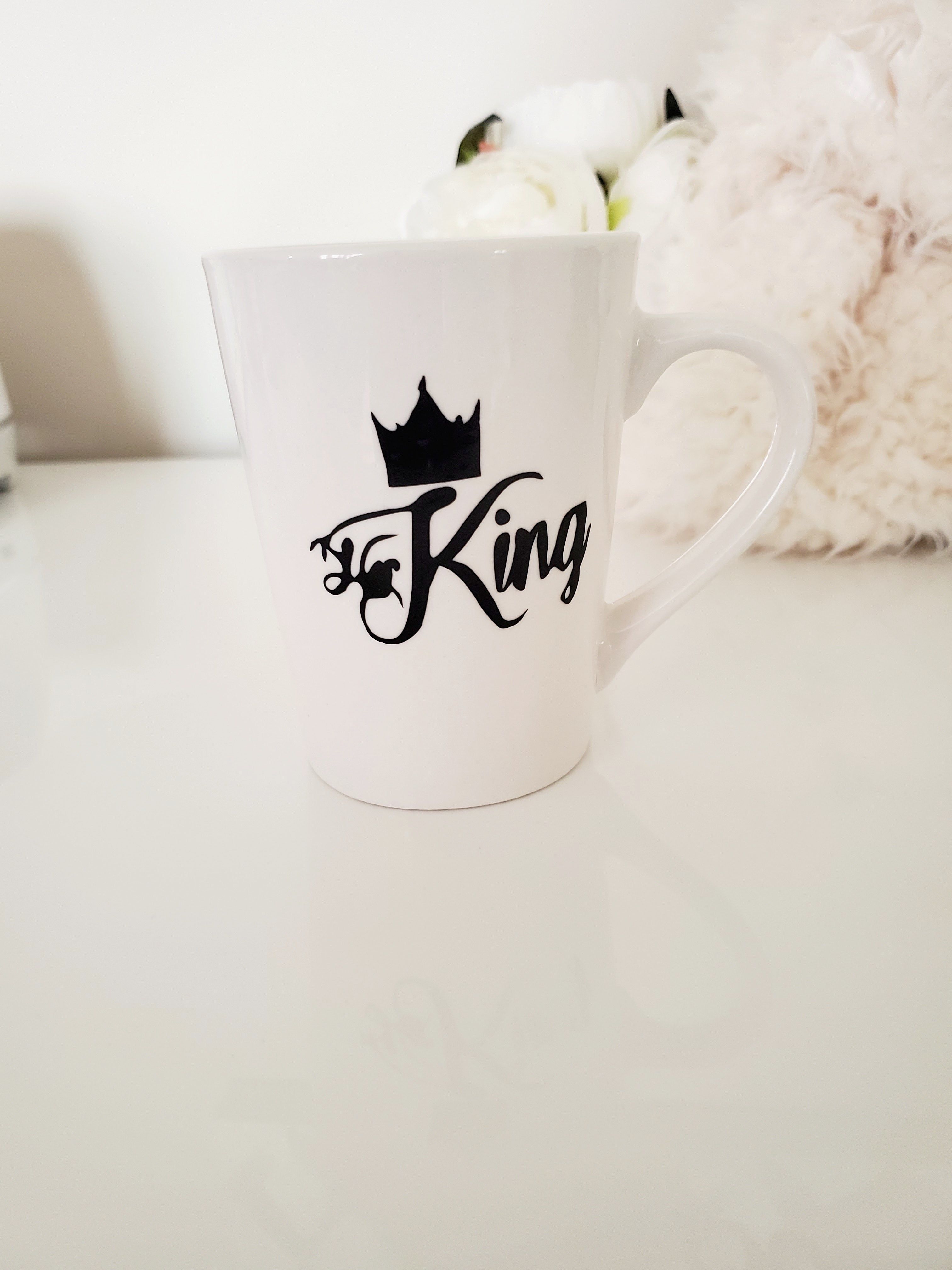 King and Queen personalized cups - white