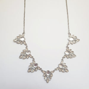 Leaf Silver Rhinestone necklace